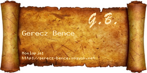 Gerecz Bence névjegykártya